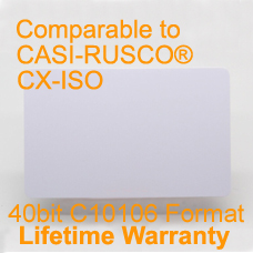 Printable Proximity Card 40bit C10106 CXISO for GE Security, Lenel 32, Interlogix, ProxLite, UTC Fire & Security, Casi-Rusco